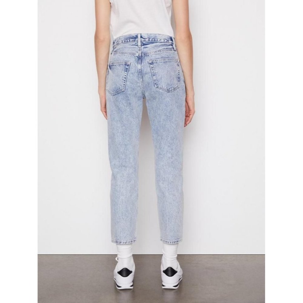 🆕 FRAME Le Original High Rise Straight Leg Button Fly Jeans Richlake Blue Sz 24 - Picture 5 of 15